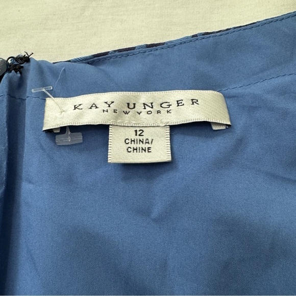 NEW Kay Unger 12 Tallulah Blue Floral Midi DRESS Mother of Bride Wedding Formal - Picture 8 of 10